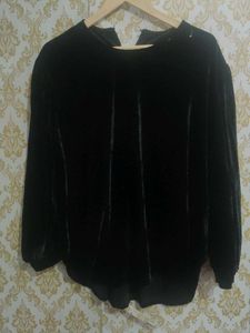 Elegant Black Velvet Top