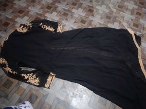 Elegant Black Embroidered Gown