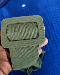 Olive Green Belted Crop Top