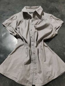 Grey Short Sleeve fitted Shirt