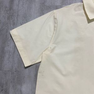 Men's Short Sleeve Cream Shirt