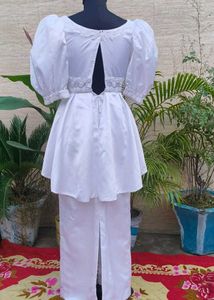 White Puff Sleeve Gown