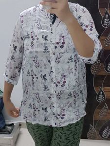 Floral Print Button-Up Shirt