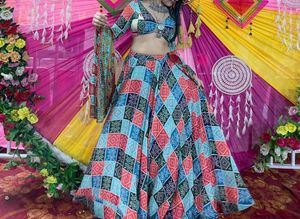 Bohemian Print Lehenga Choli Set