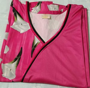Vibrant Pink Floral Nightgown