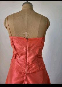 Coral Strapless Gown