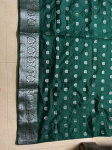 Elegant Dark Green Banarasi Silk Saree