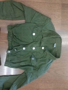 Green Jacket and Skirt Set