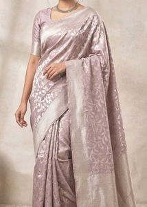 new beautiful pastel pink banaras silk saree
