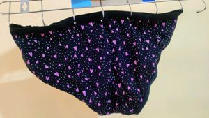 Black Briefs with Pink Hearts &amp; Lace Trim