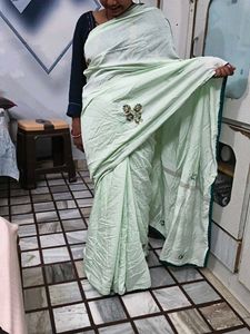 Elegant Pastel Green Saree