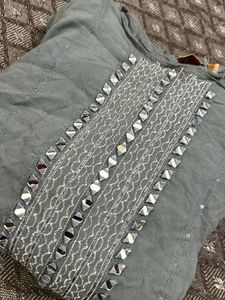 Elegant Grey Embroidered Kurta