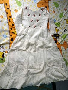 Elegant White Embroidered Gown