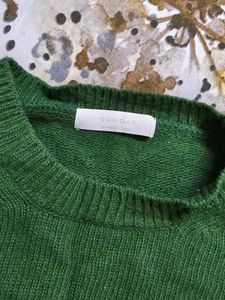 Forest Green Knitted Sweater Cozy Winter Wear💚
