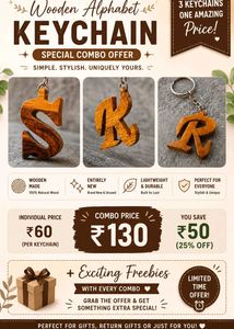 Wooden Alphabet Keychain Combo