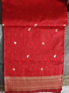 Beautiful Red Banarasi Silk Saree