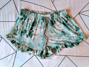 Cute Camo Sleep Shorts with Ruffles