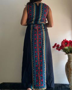 Printed Black Maxi Dress by Max Fashion