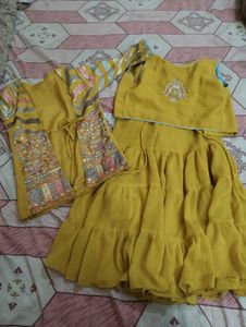 Girls' Ethnic Dress with Embellished Jacket