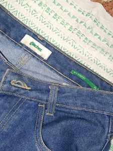 Wide Leg Ombre Denim Jeans