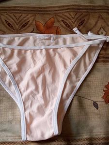 Pink Bikini Bottom with White Trim
