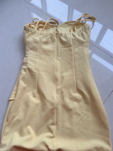 Sparkling Sequin Bustier Yellow Dress