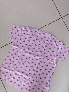 Pink Patterned Casual T-Shirt
