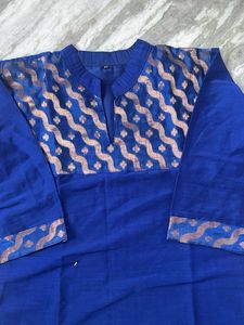 Blue Kurta with Pink Palazzo Set
