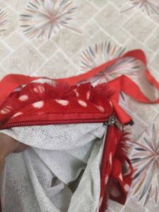 Cute Red Bear Plush Crossbody Bag
