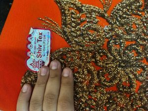 Orange Embroidered Saree
