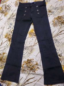 Flared Blue Denim Jeans