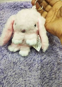 Cute Pink Bunny Keychain Charm