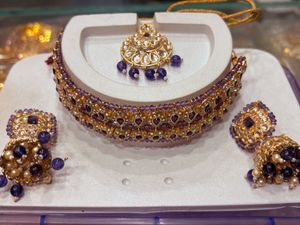 Stunning Kundan &amp; Purple Stone Jewellery Set