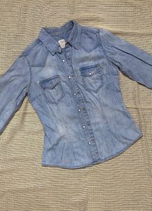 Light Wash Denim Western Shirt