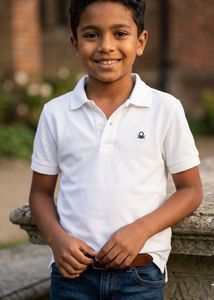 Boys White Polo T-Shirt