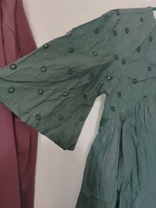 Green Embellished Kurta