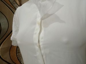 Korean White Elegant Top