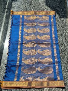 Royal Blue Silk Saree with Paisley