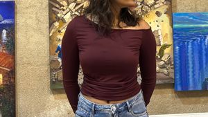 Maroon Off-Shoulder Long Sleeve Top