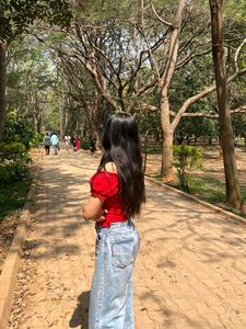 Chic Off-Shoulder Red Top