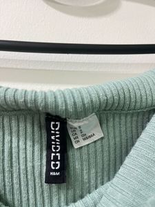Mint Green Off-Shoulder Ribbed Top