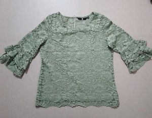Elegant Green Lace Top