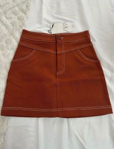 NWT ZARA Rust Skirt
