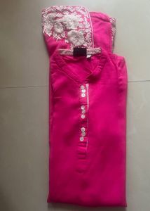 Vibrant Pink Embroidered Kurta