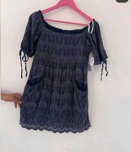 Schiffli Off-Shoulder Dress