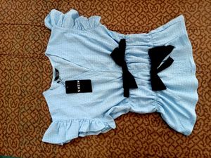 Branded  Peplum Top with Bows