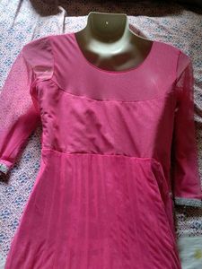 Stunning Pink Embellished Kurta