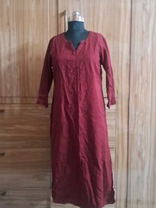 Farida Gupta Maroon Cotton Kurta 40-41