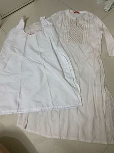 White Cotton Kurta Set