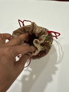 Multi-Colour Zari  Embroidered Potli Bag